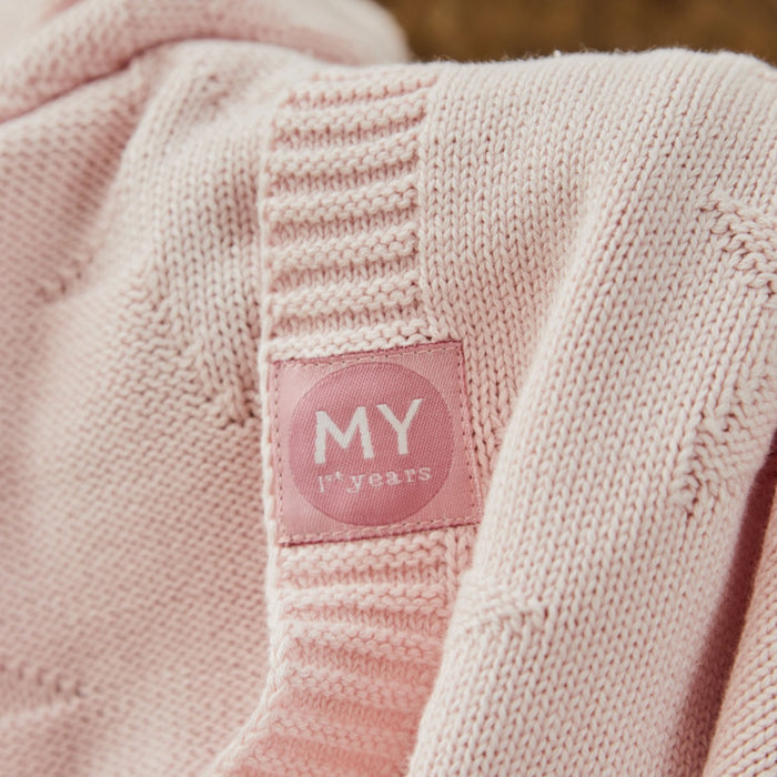 Personalised Born In 2026 Pink Star Jacquard Baby Blanket