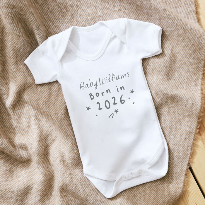 Personalised Born in 2026 White Bodysuit