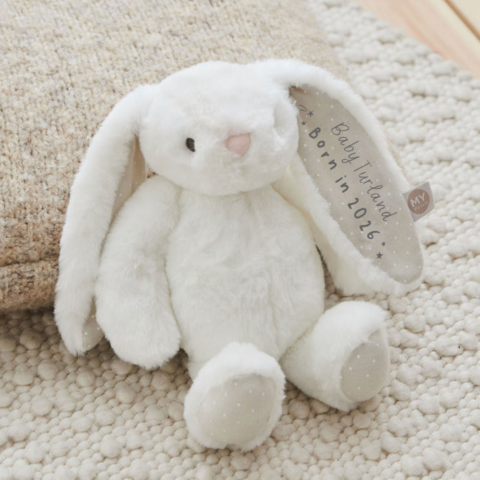 Personalised Born In 2026 White Bunny Soft Toy