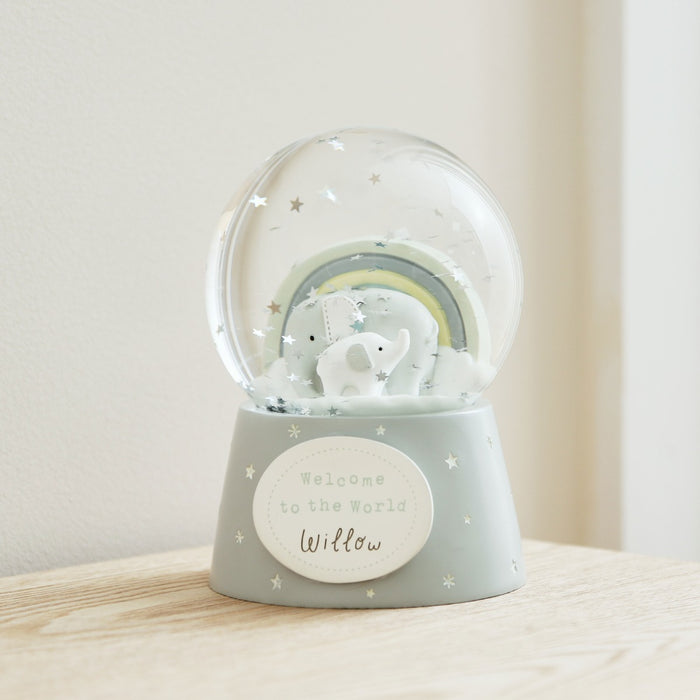 Personalised Born To Be Loved Elephant Snow Globe