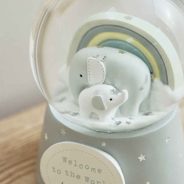 Personalised Born To Be Loved Elephant Snow Globe