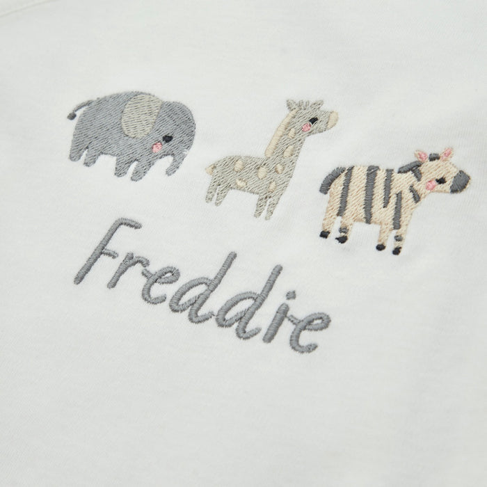 Personalised Born To Be Loved Wrap Sleepsuit & Hat Baby Set