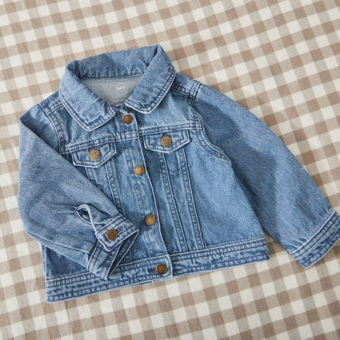 Personalised 'Breakfast Club' Croissant Denim Jacket