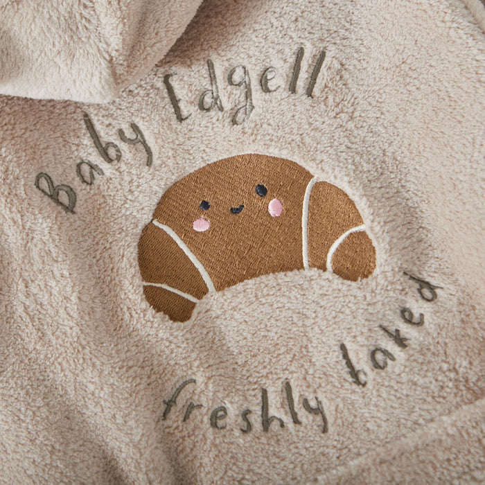 Personalised 'Breakfast Club' Croissant Oatmeal Fleece Robe