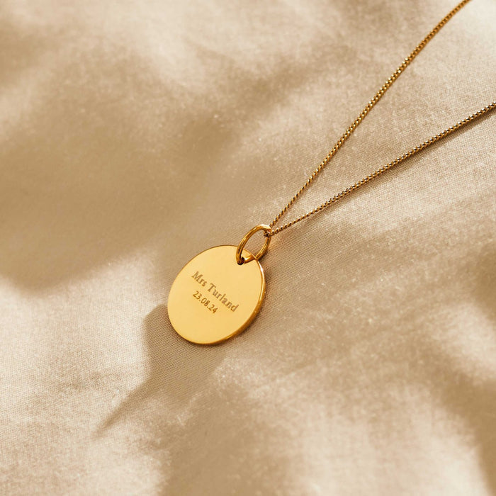 Personalised Bridal Gold-Plated Disc Necklace