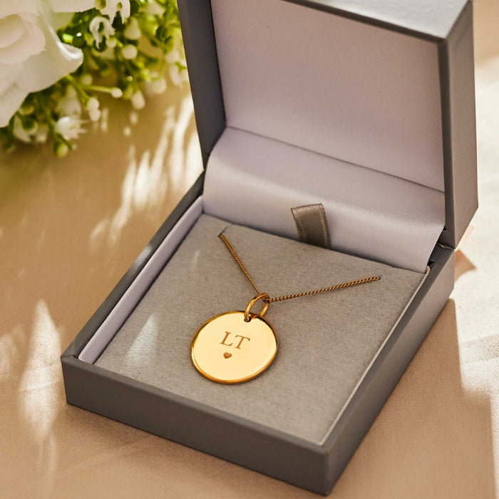 Personalised Bridal Gold-Plated Disc Necklace