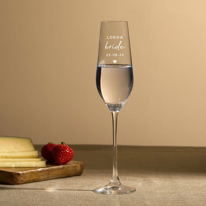 Personalised Bride Crystal Champagne Flute