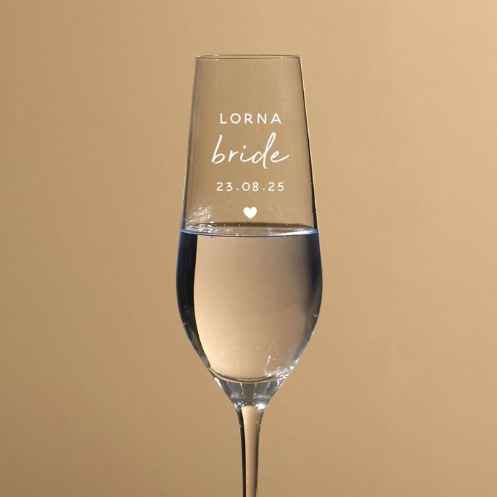 Personalised Bride Crystal Champagne Flute