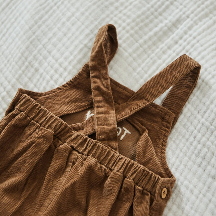 Personalised Brown Cord Overall Dungarees by Lil Atelier