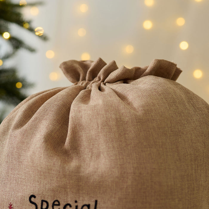 Personalised Brown Reindeer Christmas Sack