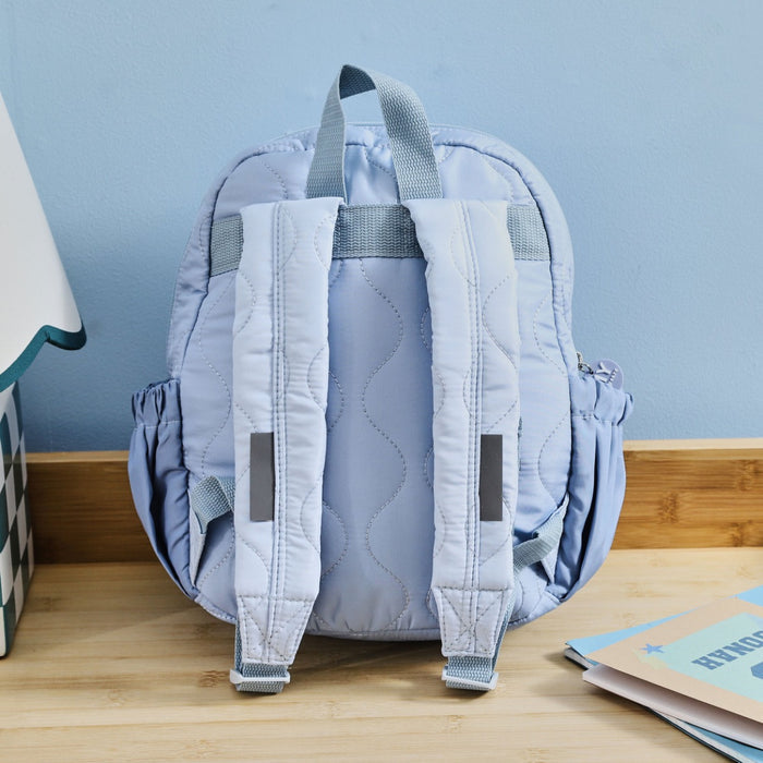 Personalised Bubble Gradient Blue Quilted Medium Backpack