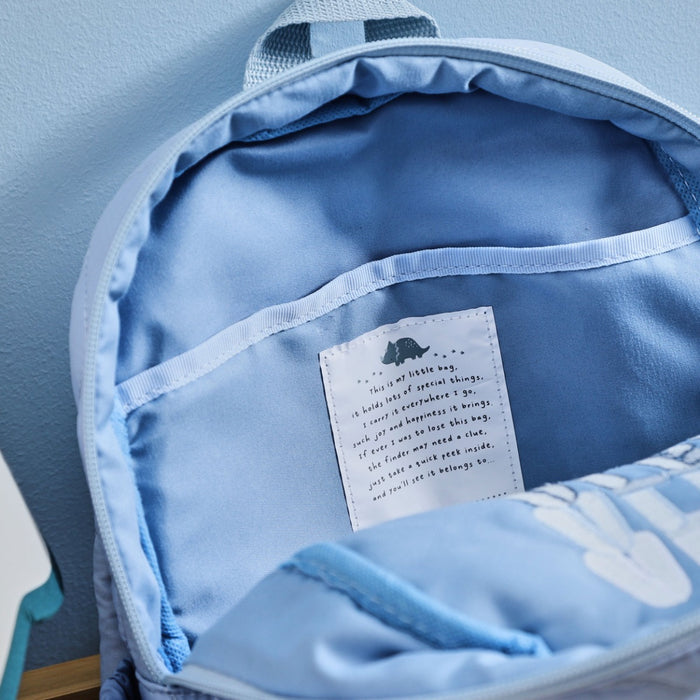 Personalised Bubble Gradient Blue Quilted Medium Backpack