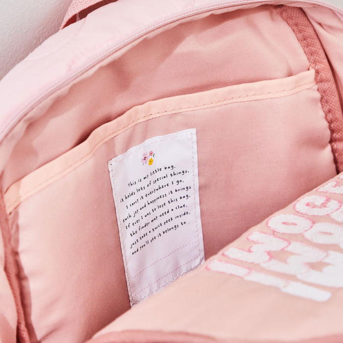 Personalised Bubble Gradient Name Pink Medium Quilted Backpack