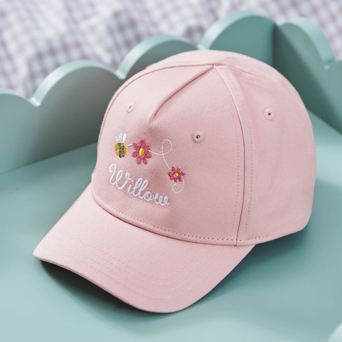 Personalised Bumblebee Baseball Cap in Pink