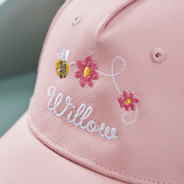 Personalised Bumblebee Baseball Cap in Pink