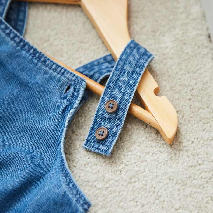 Personalised Bumblebee Design Short Legged Denim Dungarees