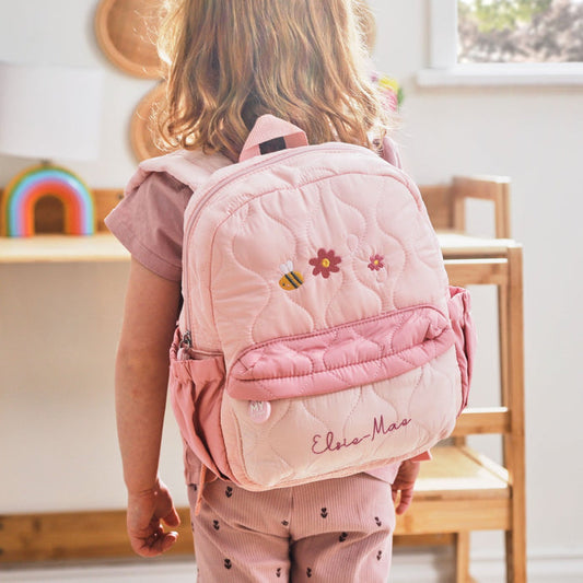 Personalised Bumblebee Quilted Medium Backpack