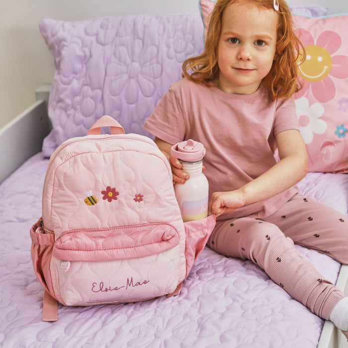 Personalised Bumblebee Quilted Medium Backpack