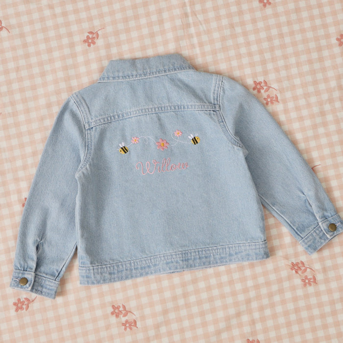 Personalised Bumblebee Stonewash Denim Jacket