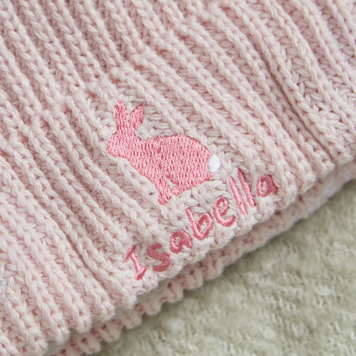 Personalised Bunny Design Pink Beanie