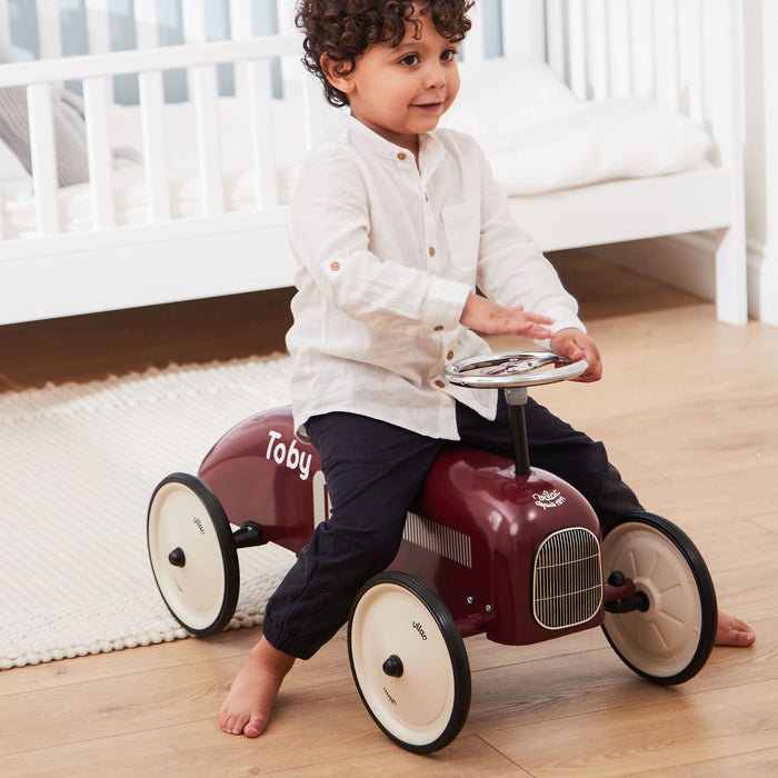 Personalised Burgundy Vilac Racing Ride-on Car