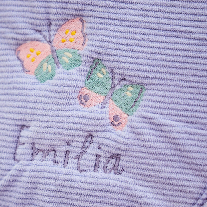 Personalised Butterfly Lilac Cord Handbag
