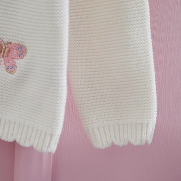 Personalised Butterfly White Lightweight Cardigan