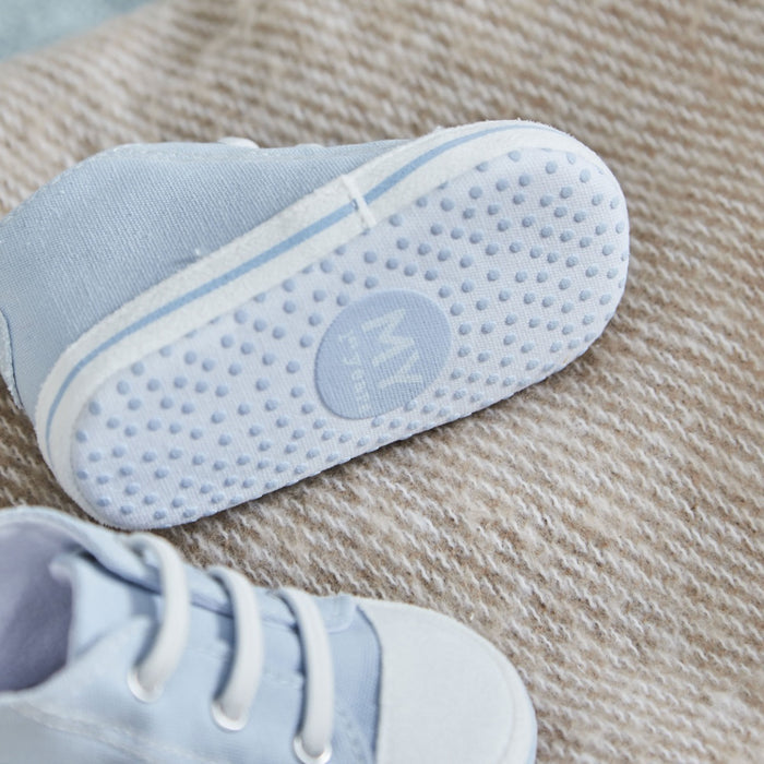 Personalised Car Blue Baby High Top Trainers