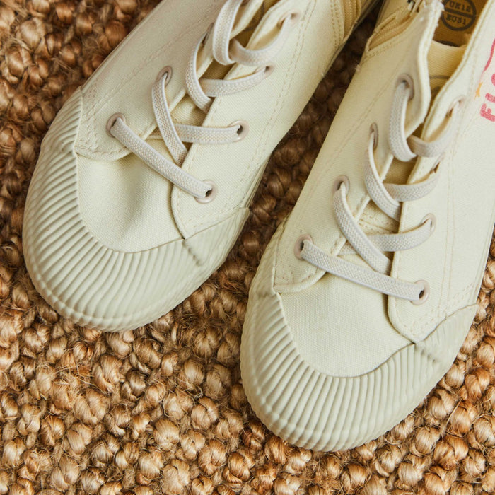 Personalised Cartoon Flower Ivory Toddler High-Top Shoes