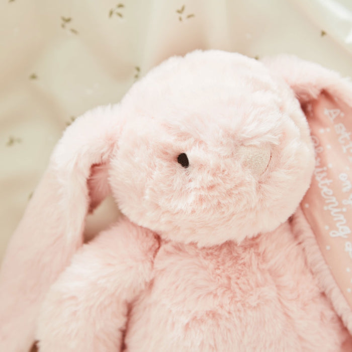 Personalised Christening Day Pink Bunny Soft Toy