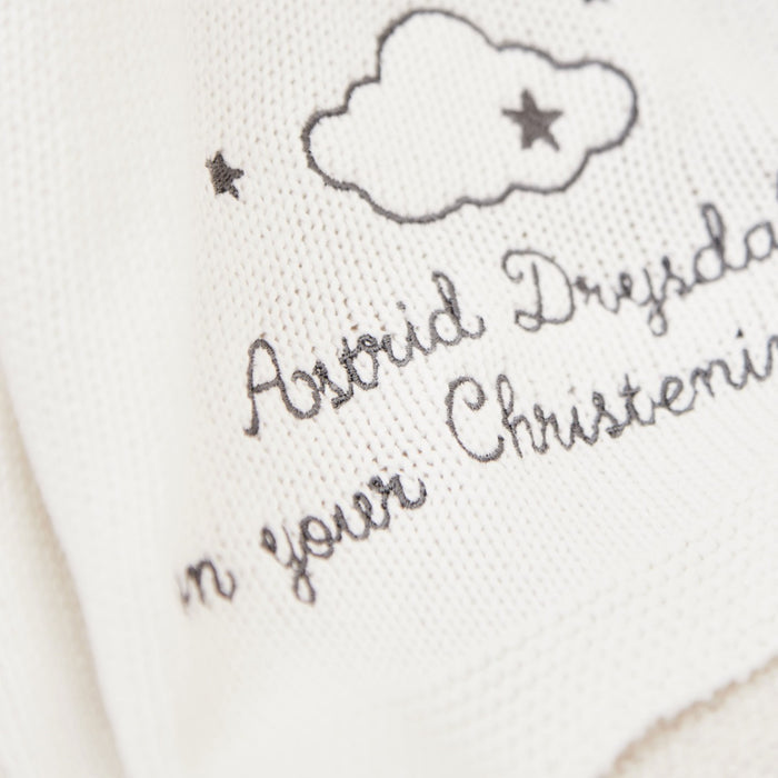 Personalised Christening Ivory Cotton Baby Shawl