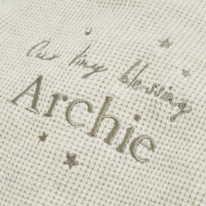 Personalised Christening Our Tiny Blessing Oatmeal Cardigan