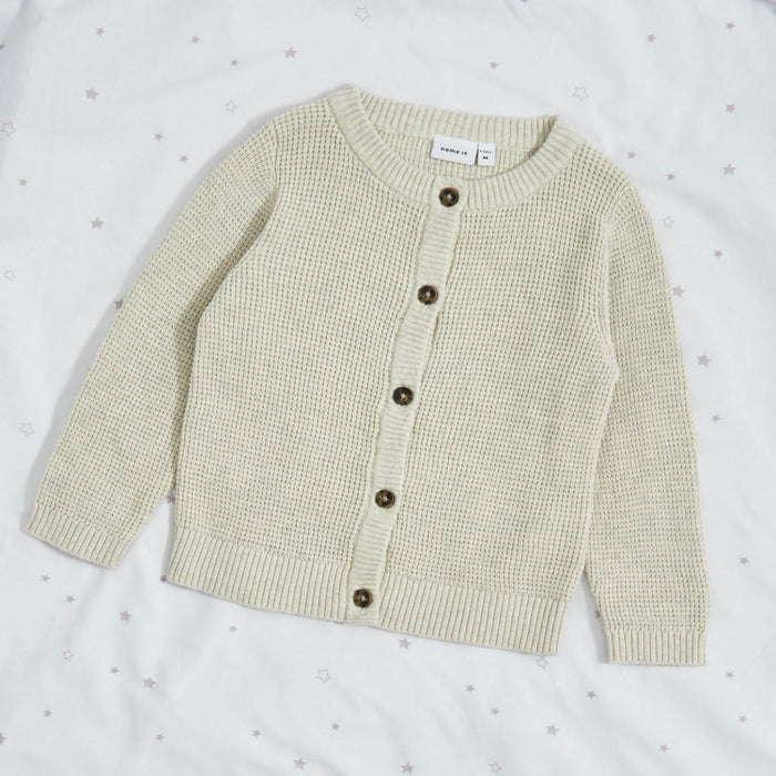 Personalised Christening Our Tiny Blessing Oatmeal Cardigan