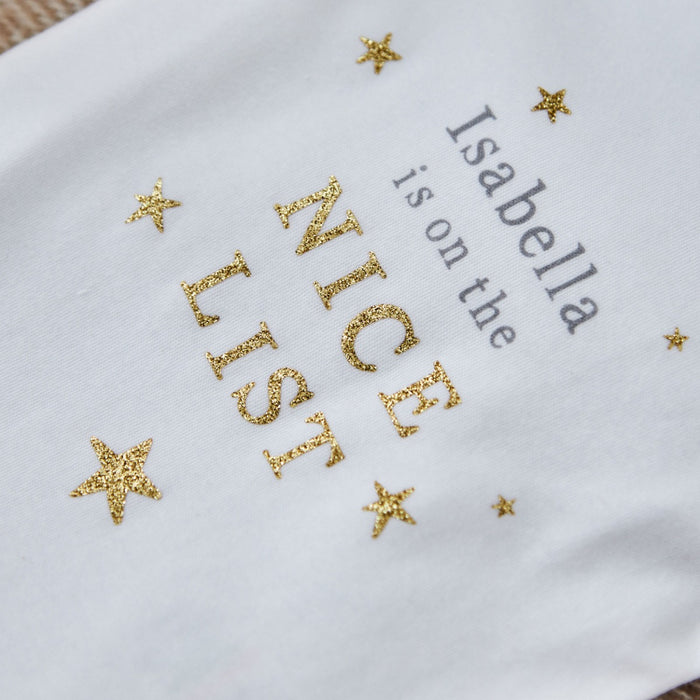 Personalised Christmas Nice List White Bodysuit