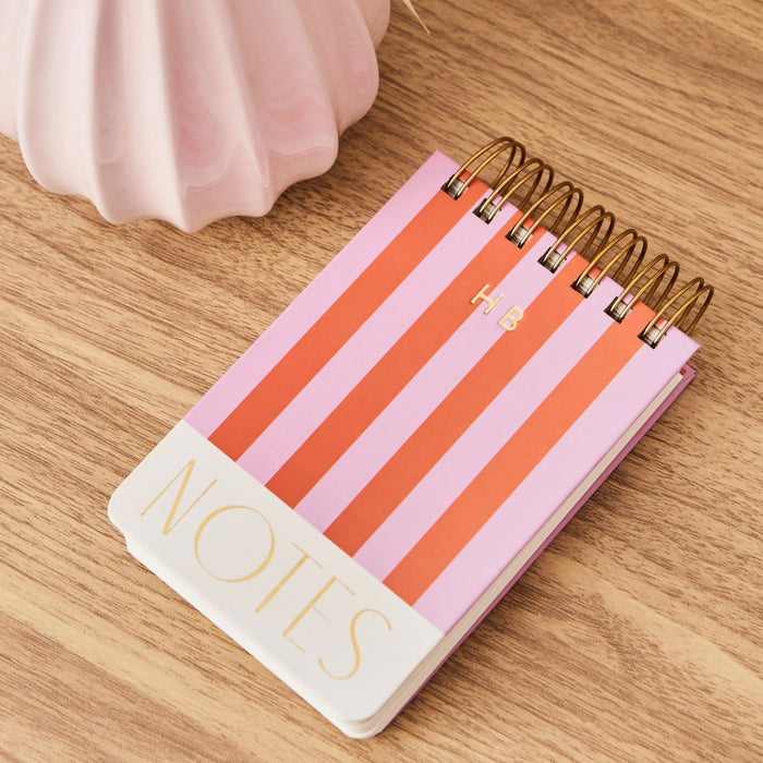 Personalised Chunky Notepad Red and Pink stripe