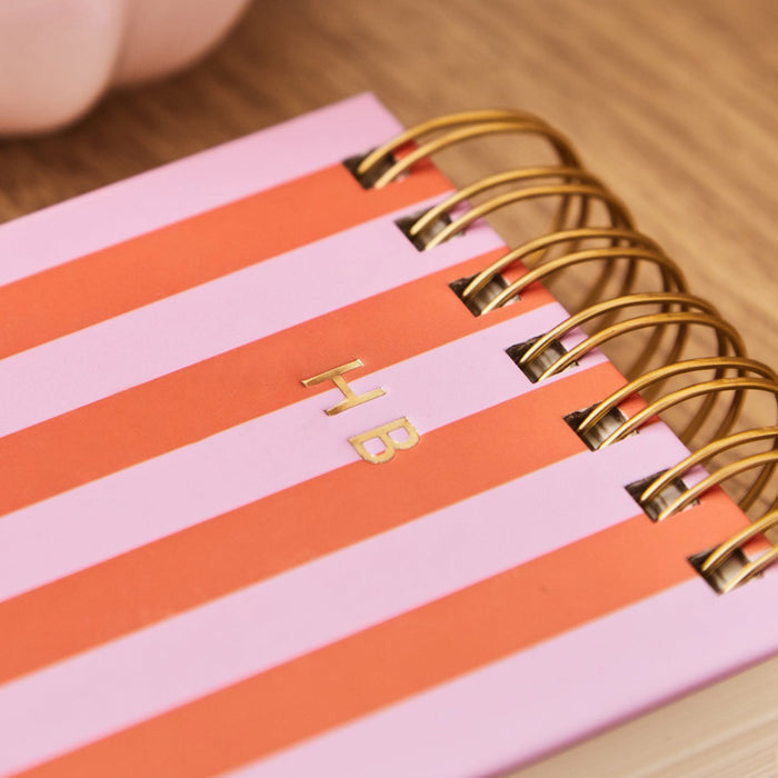 Personalised Chunky Notepad Red and Pink stripe