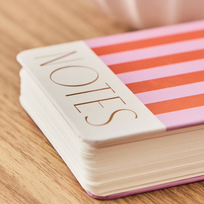 Personalised Chunky Notepad Red and Pink stripe