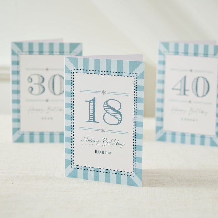 Personalised Classic Milestone Birthday Card