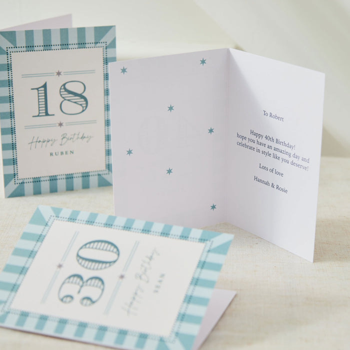 Personalised Classic Milestone Birthday Card