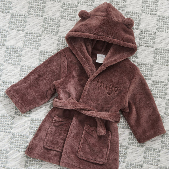 Personalised Cocoa Fleece Robe With Ears