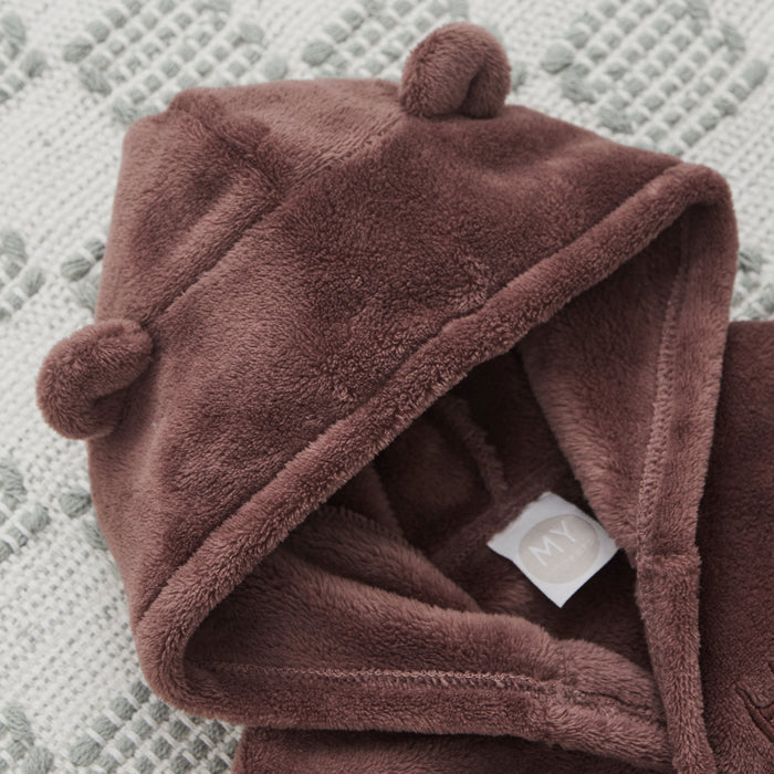 Personalised Cocoa Fleece Robe With Ears