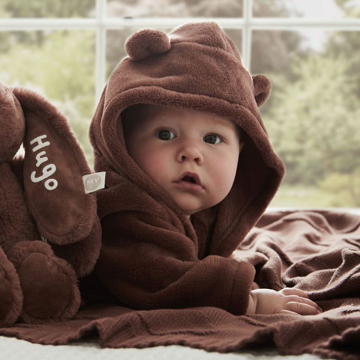 Personalised Cocoa Fleece Robe With Ears