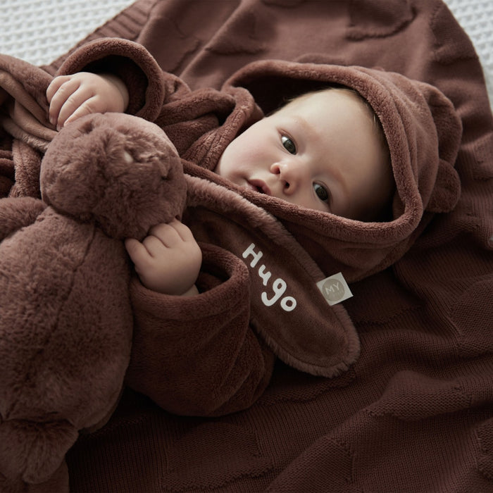 Personalised Cocoa Fleece Robe With Ears