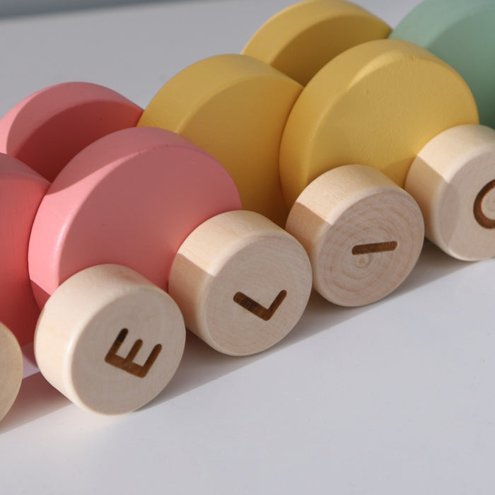 Personalised Colourful Pull Along Caterpillar FSC®