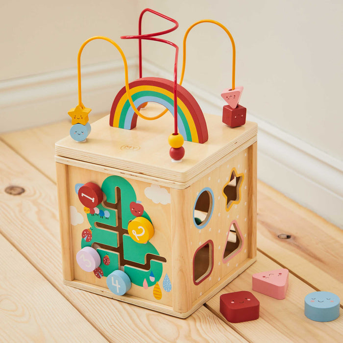 Personalised Colourful Wooden Activity Cube