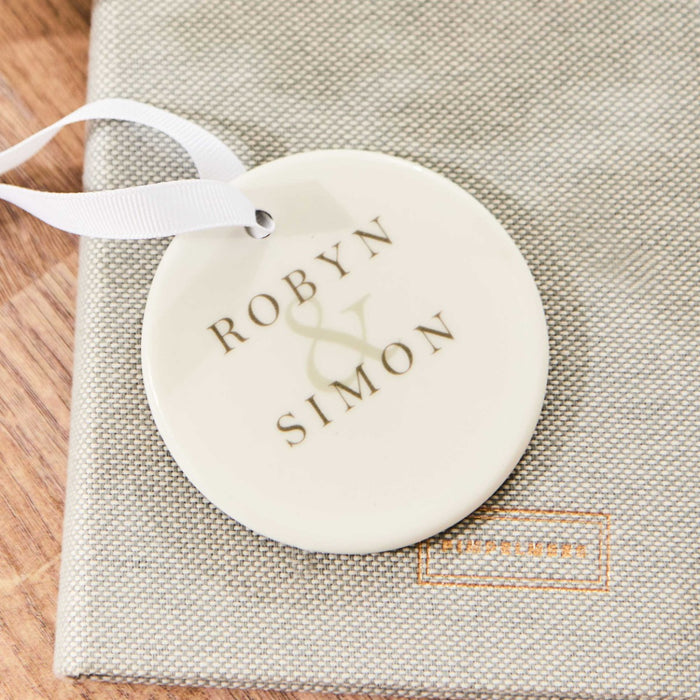 Personalised Couple's Names Ceramic Decoration