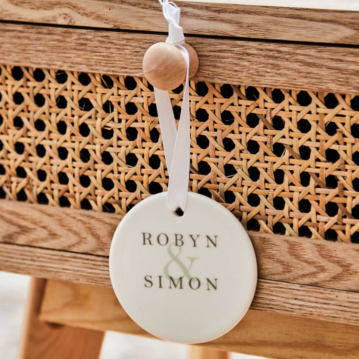 Personalised Couple's Names Ceramic Decoration