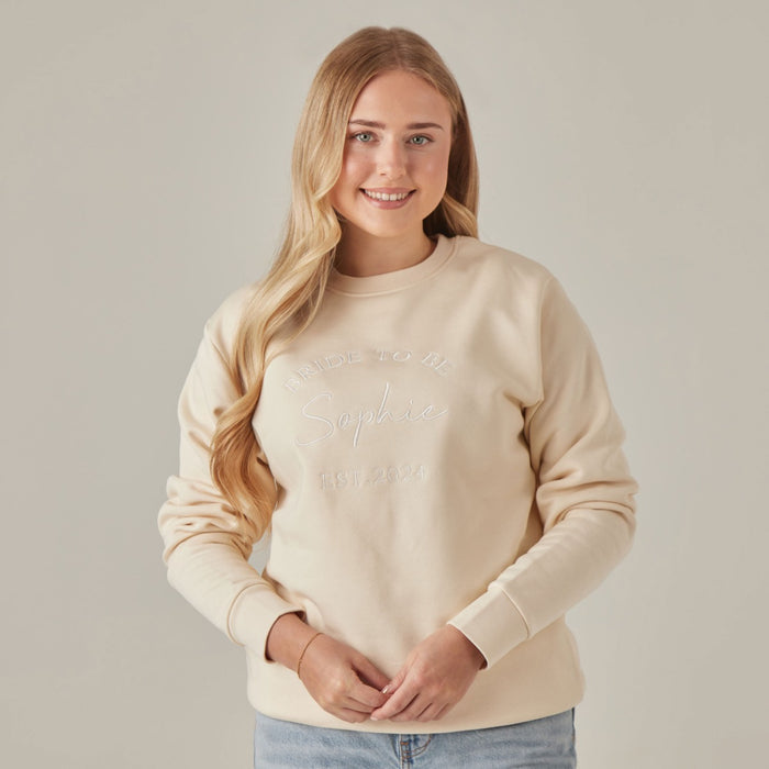 Personalised Cream Bride To Be Sweatshirt