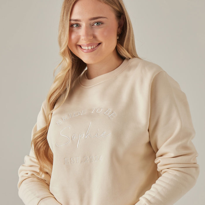 Personalised Cream Bride To Be Sweatshirt