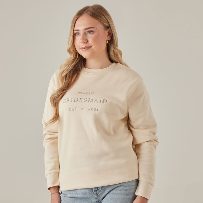 Personalised Cream Bridesmaid Sweatshirt